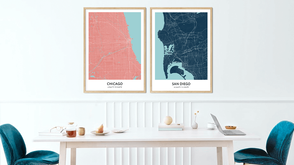 Custom city map prints