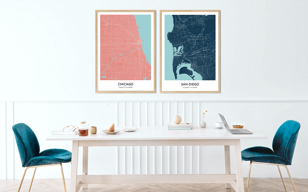 Custom city map prints