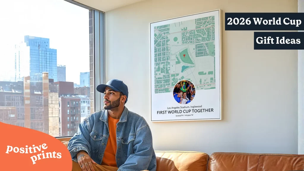 Best World Cup gift ideas featuring personalized stadium map art for soccer fans.